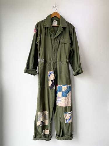 Vintage Army Quilt Reworked Patchwork Coveralls