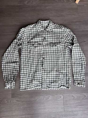 Fujito Open Collar Gingham Shirt