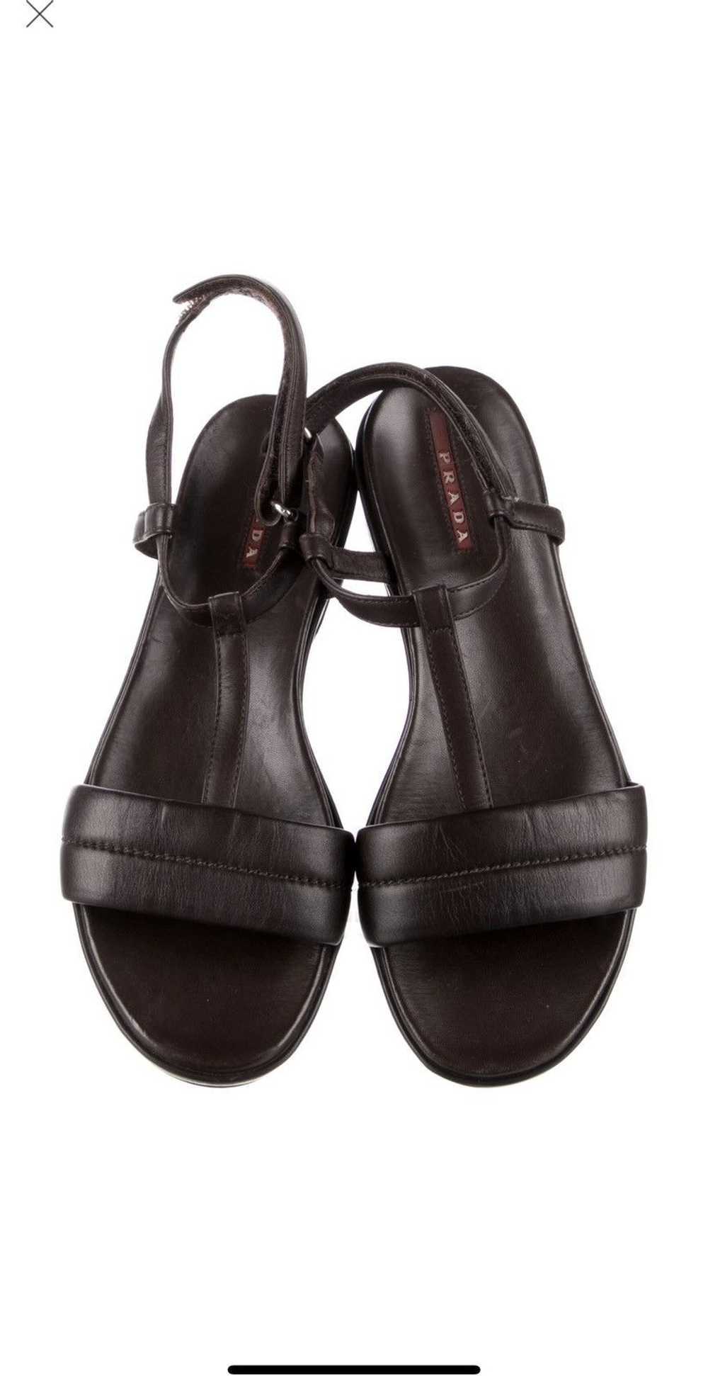 Prada Prada Sport Leather Slingback Sandals - image 1