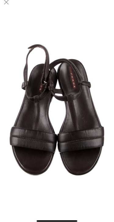 Prada Prada Sport Leather Slingback Sandals