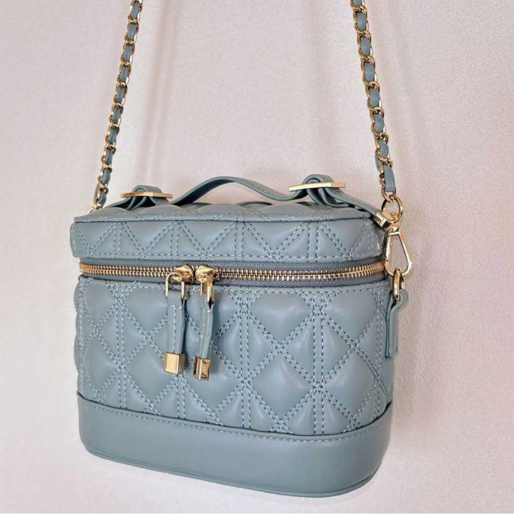 RANDA Quilted 2WAY Vanity Bag BLUE - image 2