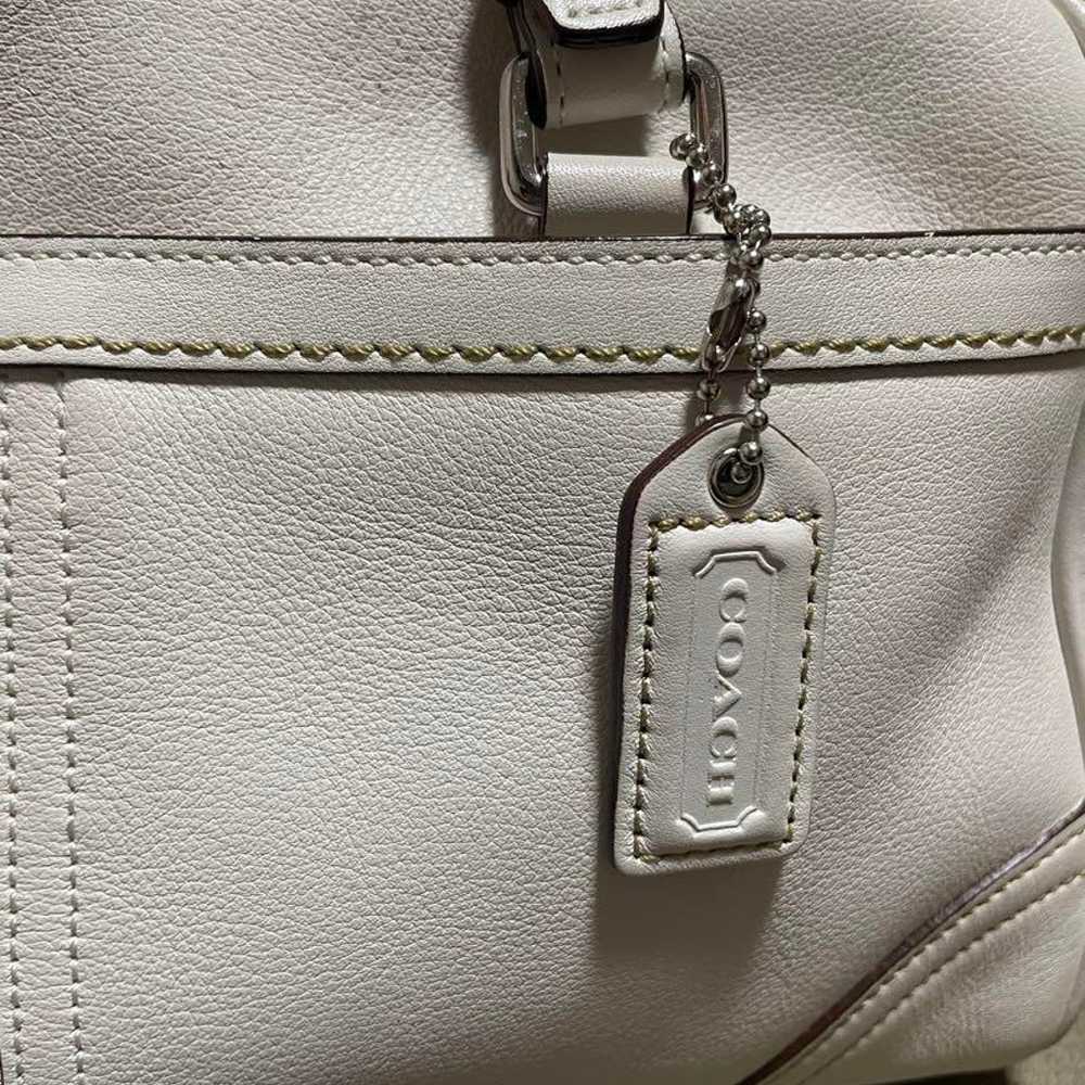 COACH Off-White Leather Handbag - image 3