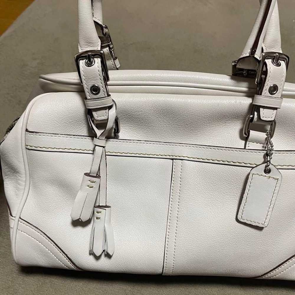 COACH Off-White Leather Handbag - image 8