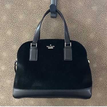 Kate Spade Black Velvet Satchel Handbag