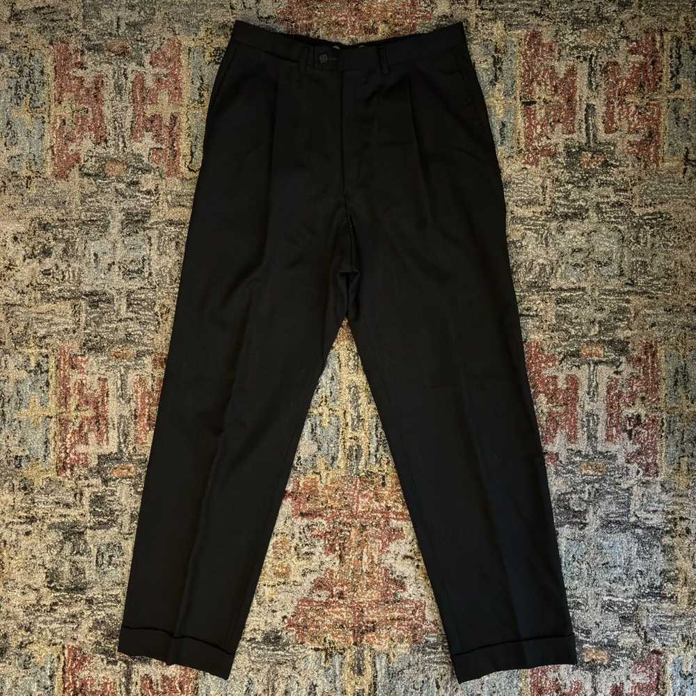 Gucci vintage slack trousers charcoal grey wool p… - image 1