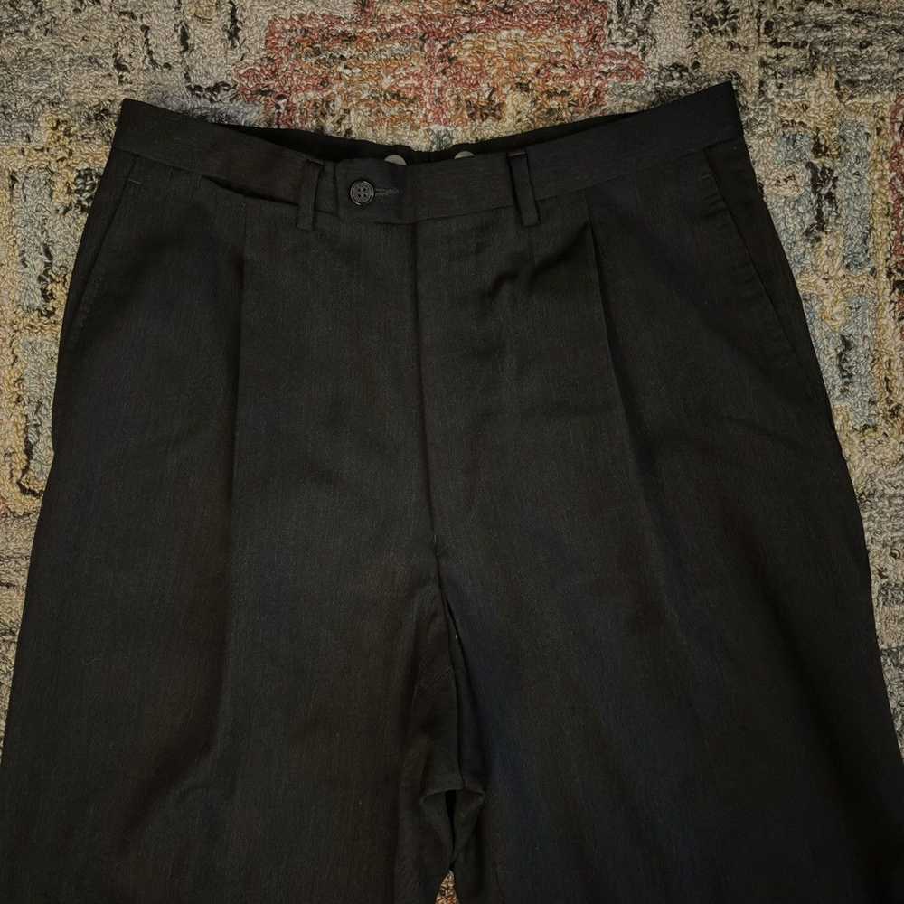 Gucci vintage slack trousers charcoal grey wool p… - image 2