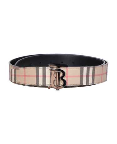 Burberry Check And Leather Belt