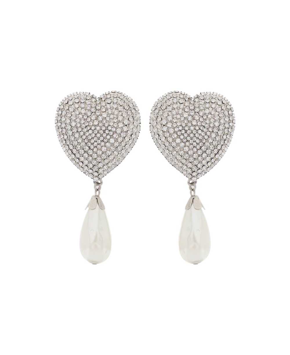 Alessandra Rich Heart Crystal Earrings With Pearls - image 2