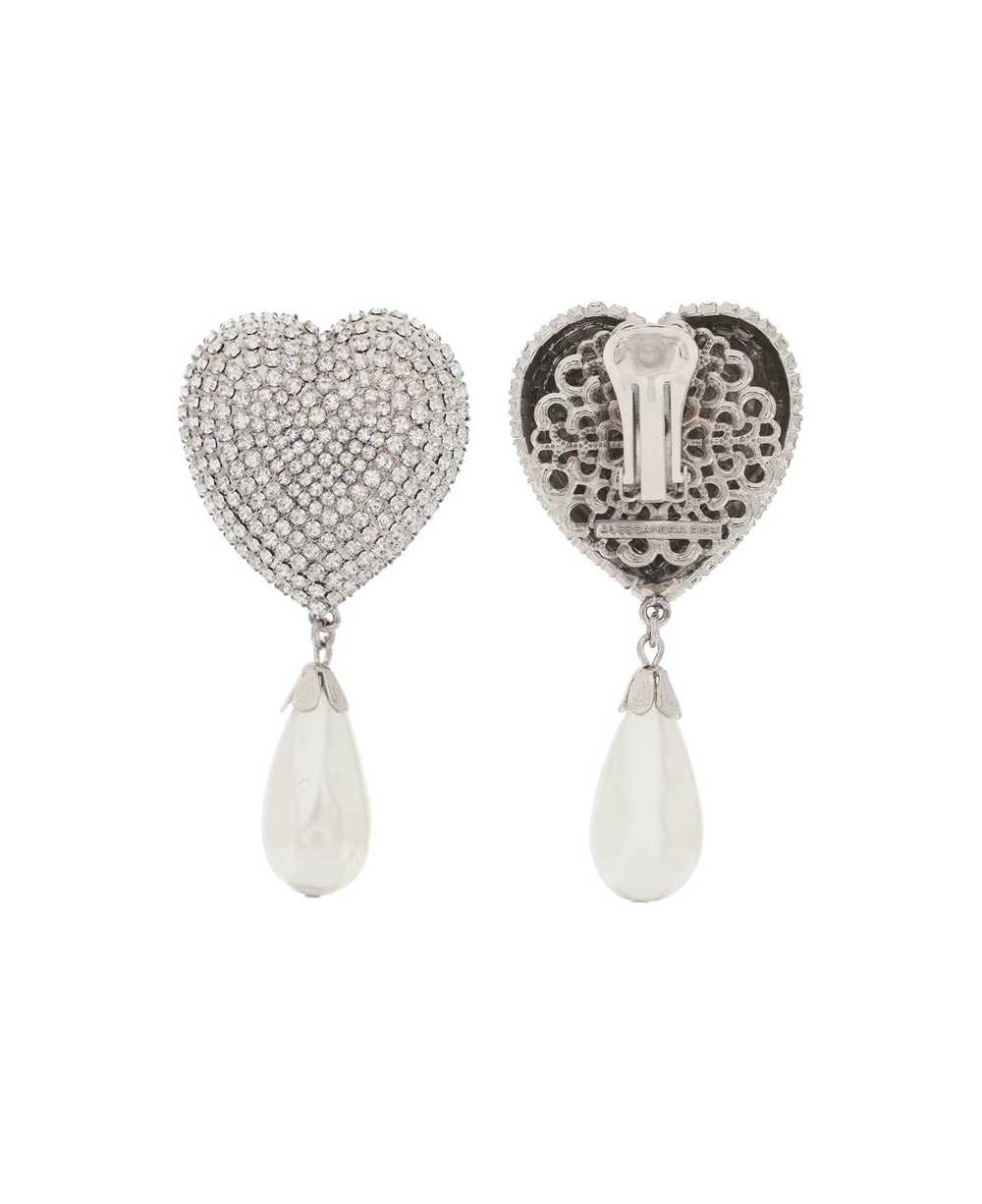 Alessandra Rich Heart Crystal Earrings With Pearls - image 3