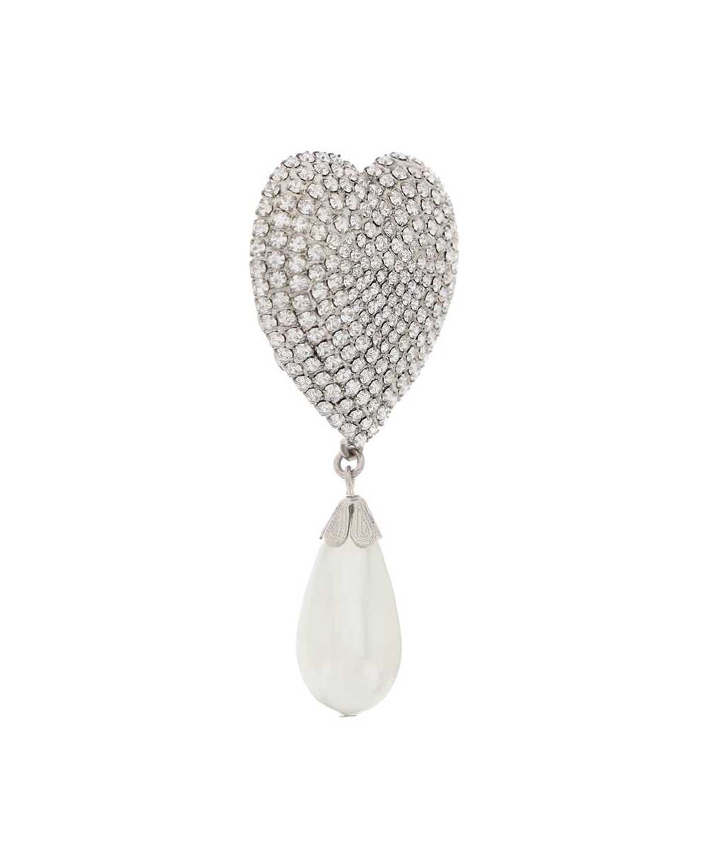 Alessandra Rich Heart Crystal Earrings With Pearls - image 4