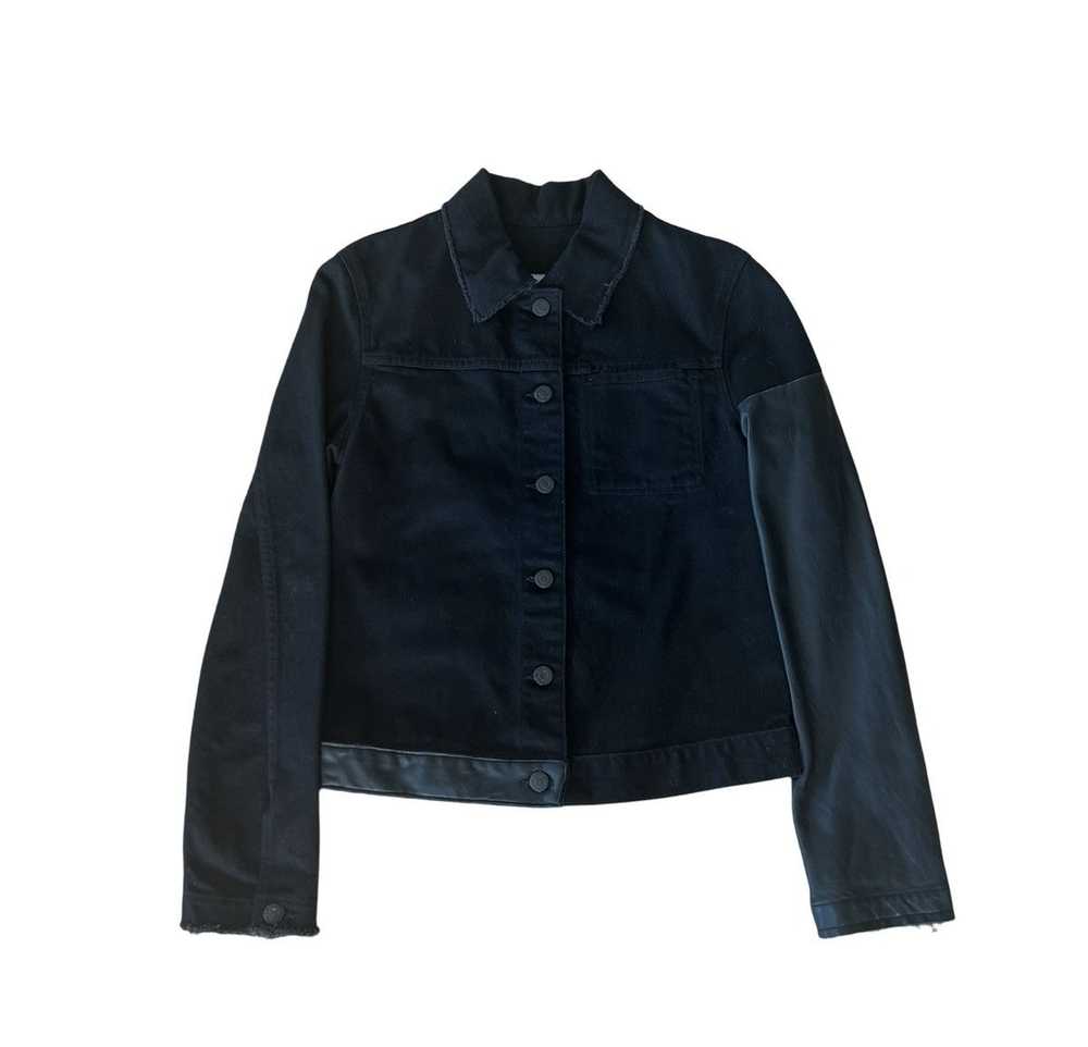 Helmut Lang SS03 Leather-Sleeve Denim Jacket - image 1