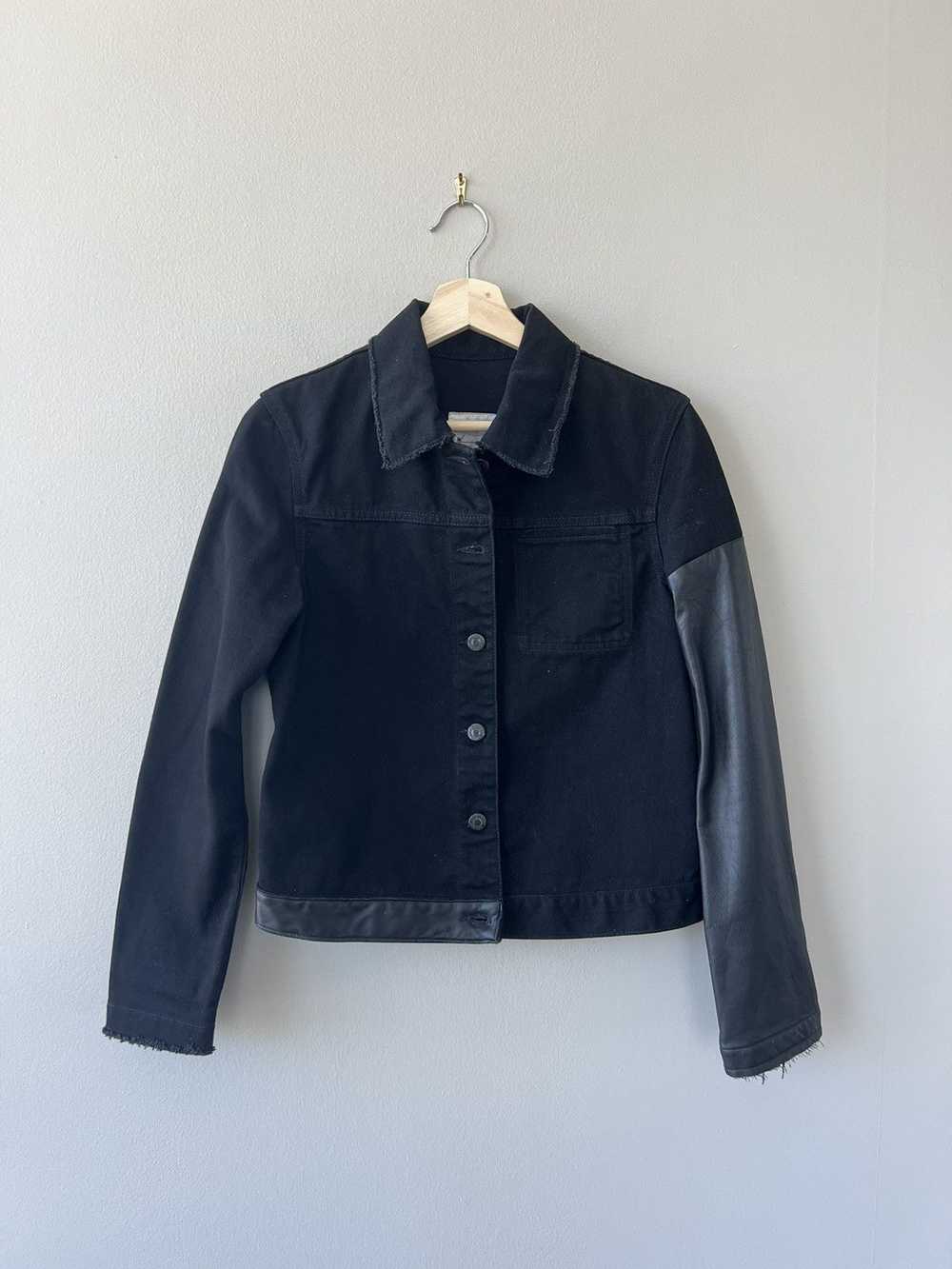 Helmut Lang SS03 Leather-Sleeve Denim Jacket - image 2