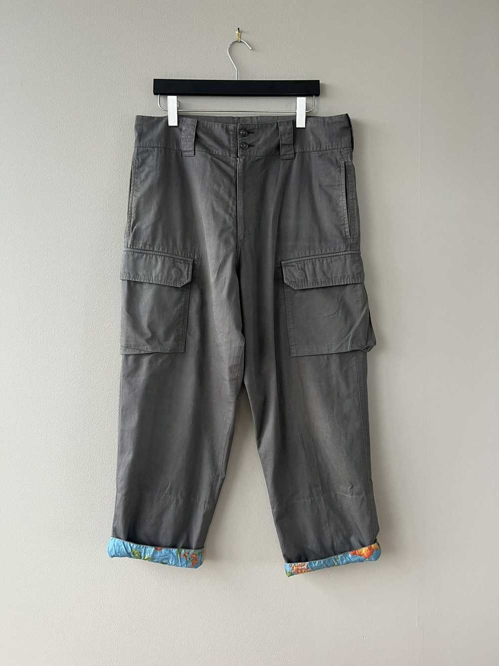 Yohji Yamamoto 00s Floral-Lined Cargo Trousers - image 1