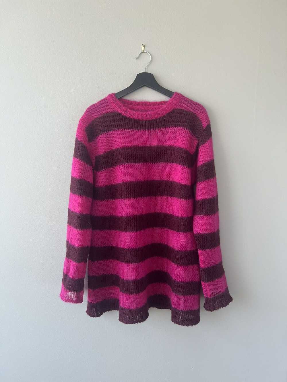 Maison Margiela MM6 Pink Striped Mohair Sweater - image 1