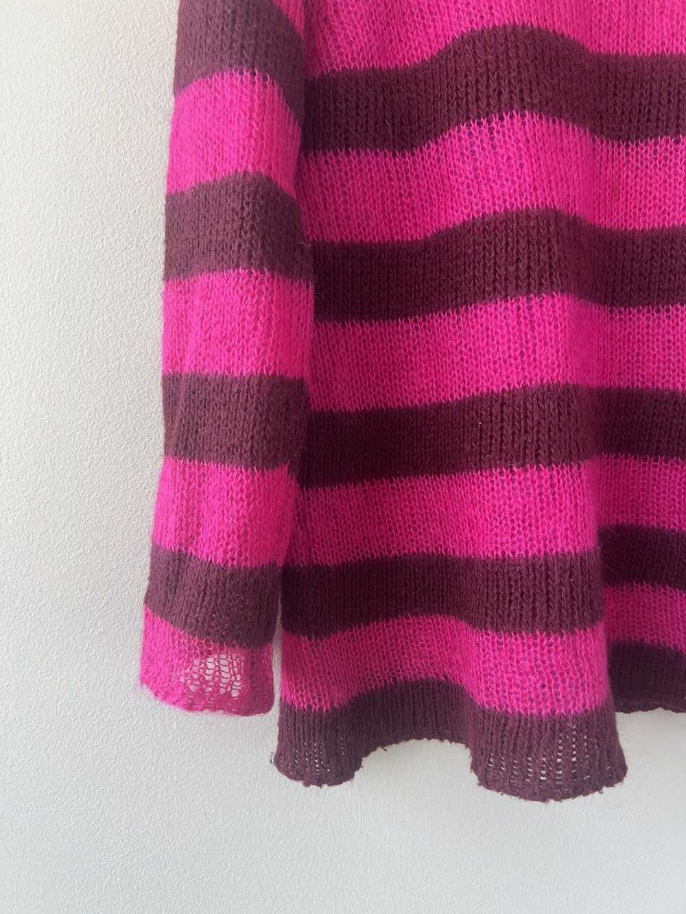 Maison Margiela MM6 Pink Striped Mohair Sweater - image 2