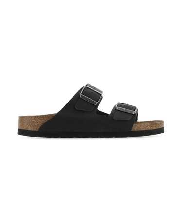 BIRKENSTOCK Black Leather Arizona Slippers