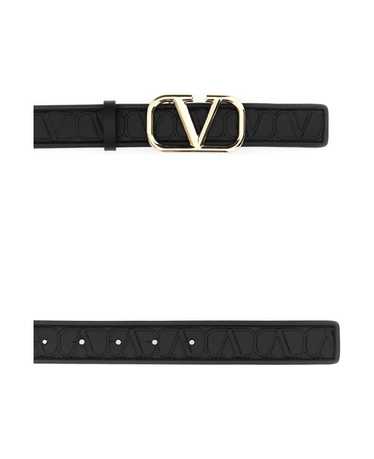 Valentino Black Leather Vlogo Signature Belt - image 1