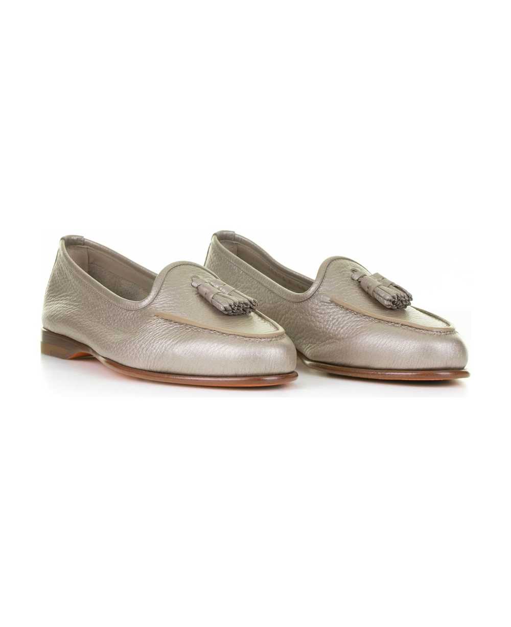 Santoni Leather Moccasin With Tassels - image 2