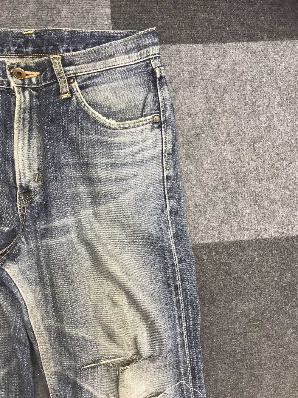 EDWIN 505zx Selvedge Distressed Jeans - image 2