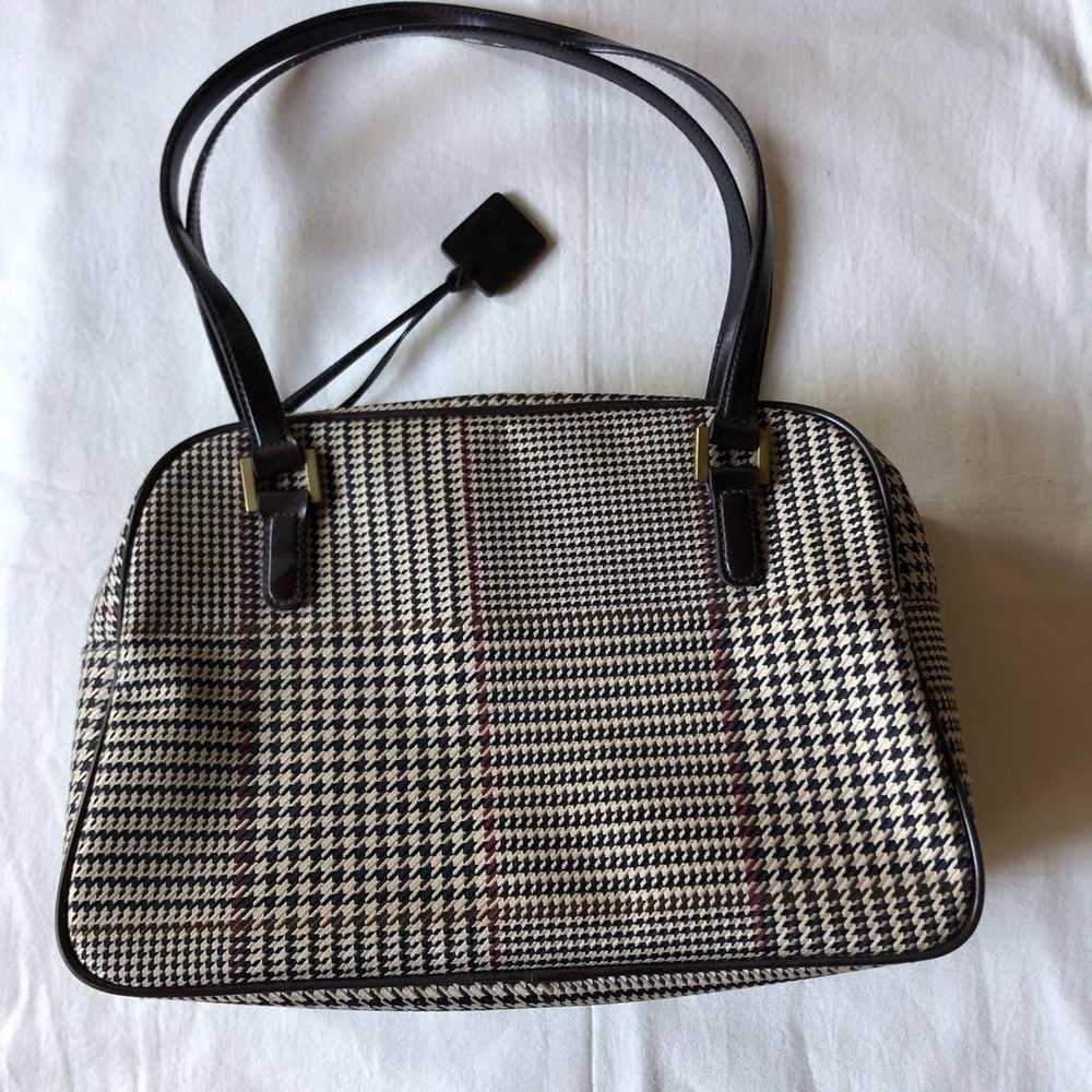 RALPH LAUREN Houndstooth Pattern Handbag Vintage … - image 2