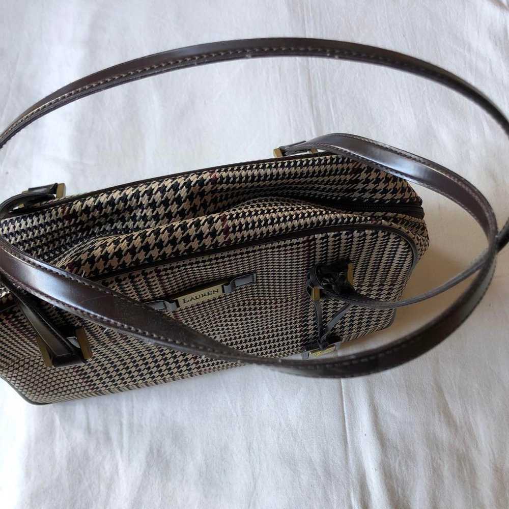 RALPH LAUREN Houndstooth Pattern Handbag Vintage … - image 4