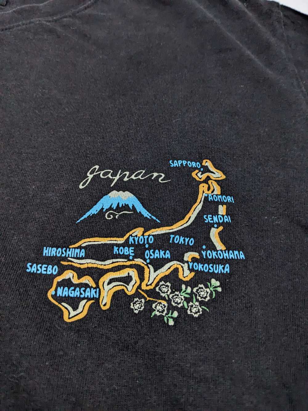 Japanese Brand - Japan Map Black Sukajan T-Shirt … - image 3