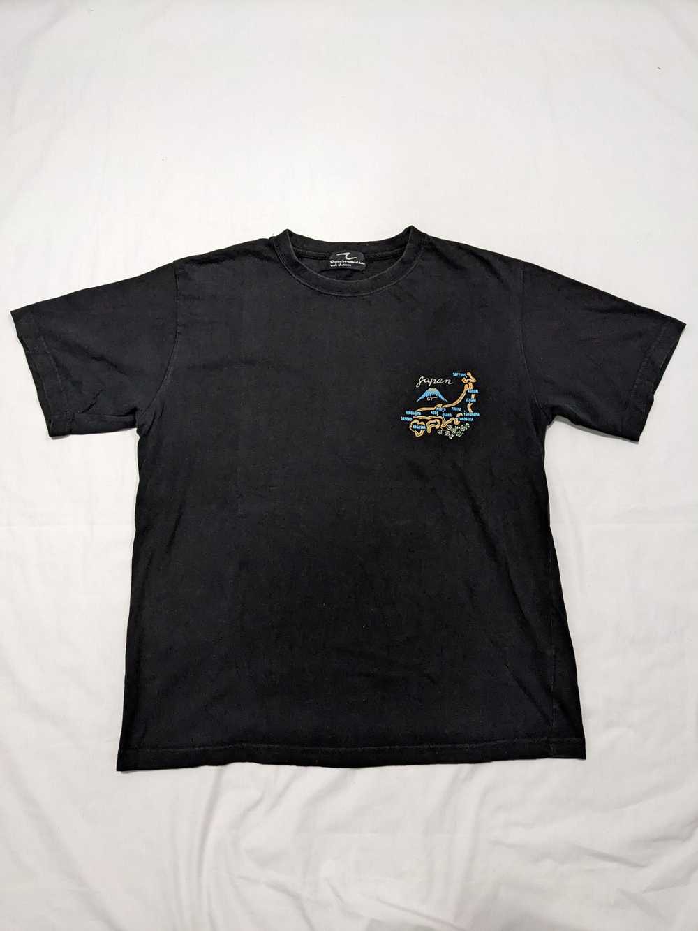 Japanese Brand - Japan Map Black Sukajan T-Shirt … - image 4