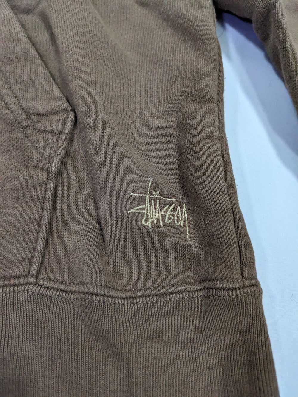 Vintage Stussy Y2K Brown Zip Up Hoodie - image 4