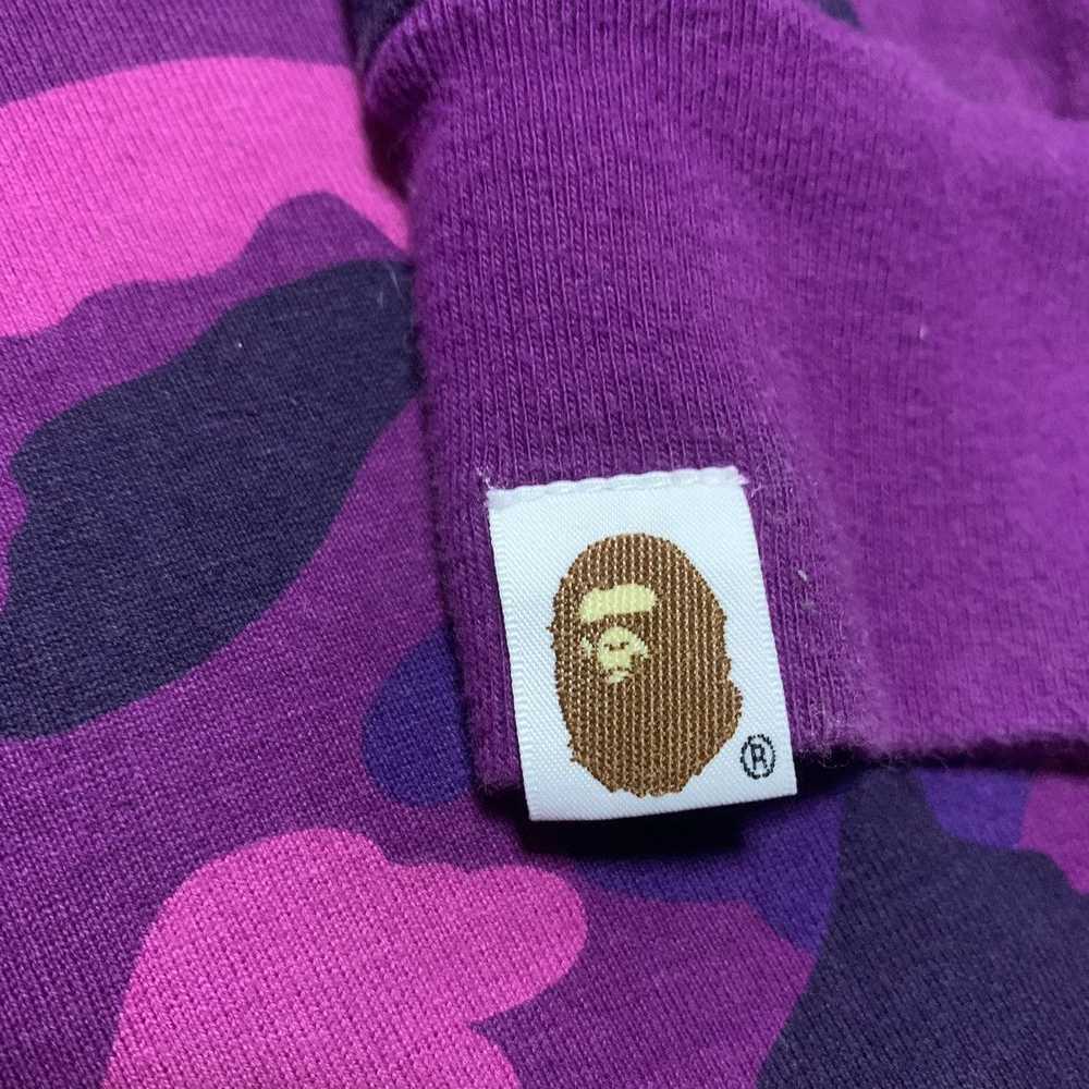 Bape Bape Medium Shark Purple Camo Long Sleeve Te… - image 7