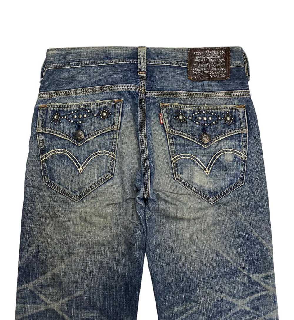 Levi's VINTAGE LEVIS 502 DISTRESSED BAGGY DENIM J… - image 8