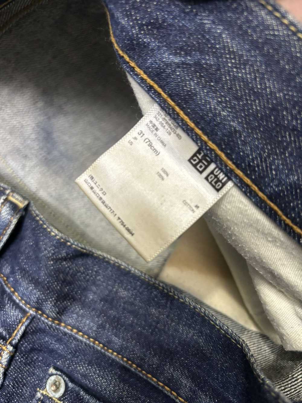 VINTAGE UNIQLO BLUE DISTRESS BAGGY DENIM JEANS - image 10