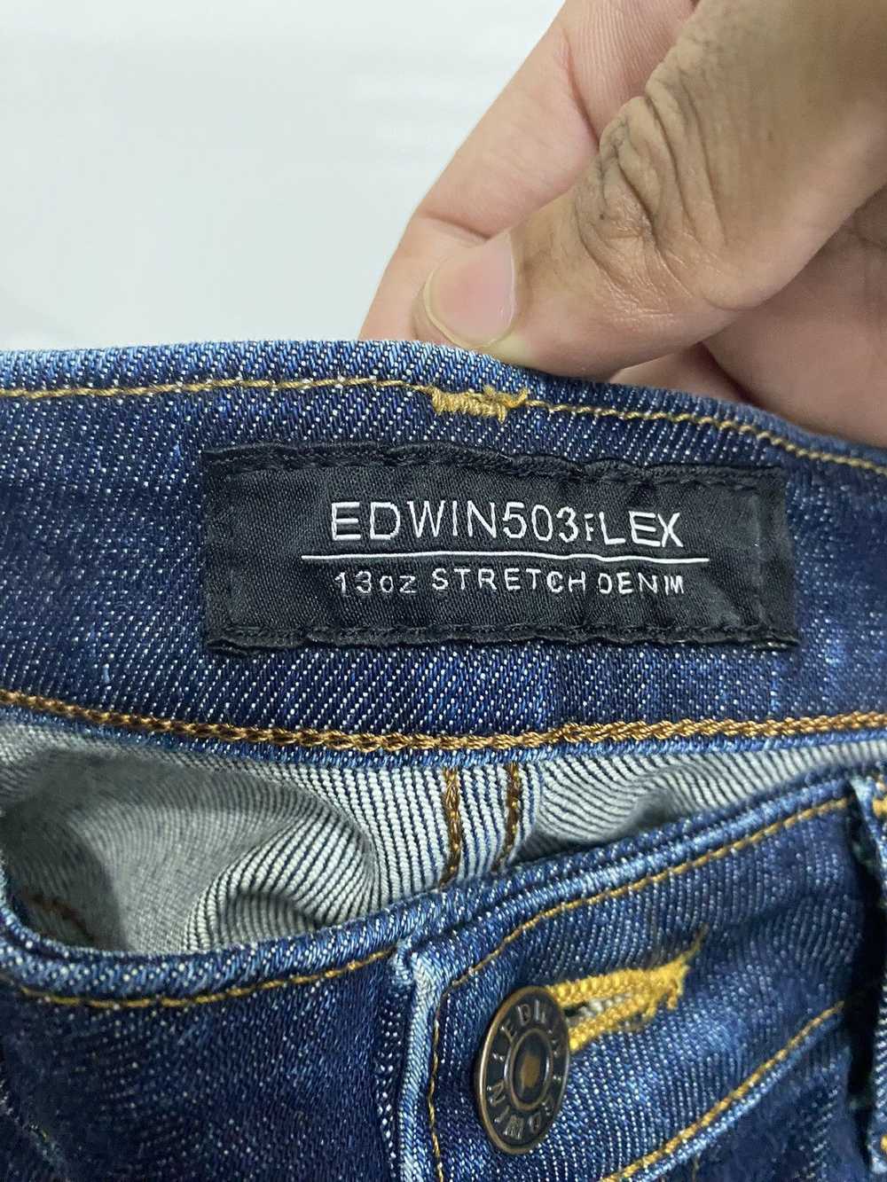 EDWIN 13oz 503 FLEX DISTRESSED DENIM JEANS JAPAN - image 10