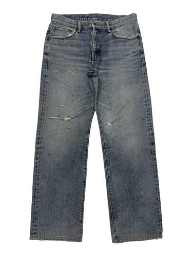 Vintage Uniqlo Blue Wash Distressed Thrashed Denim