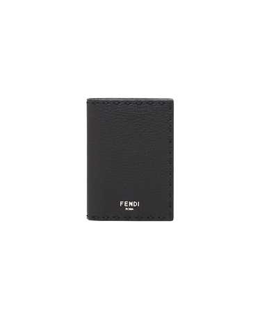 FENDI Black Leather Card Holder