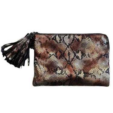 Sharif Python Black, Gold & Bronze Printed Zippere