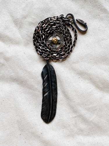 Goros Chain XL Feather Medicine Wheel eagle hook s