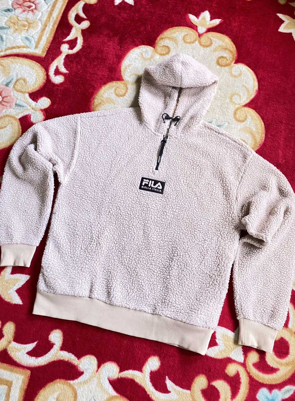 Vintage - FILA HALF ZIPPER FLEECE HOODIE - image 1