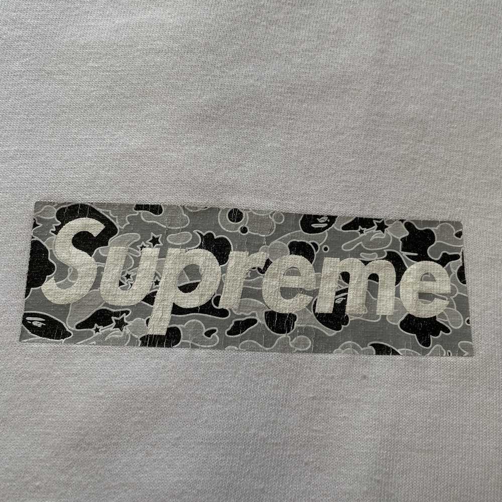 Supreme x BAPE - Gray Psyche Camo Box Logo Tee Sh… - image 2