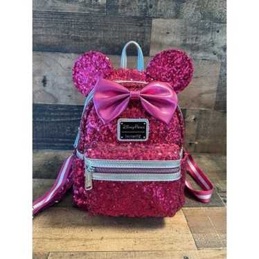 *Rare Heart Logo* Minnie Mouse shops Rainbow Sequin Loungefly Backpack