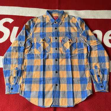 Supreme - Plaid Flannel Shirt - Blue, Orange & Gra