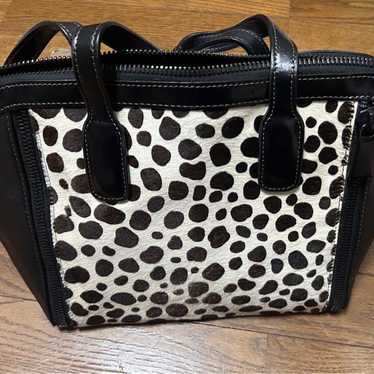 Furla Purple Leather orders Animal Print Hand Bag