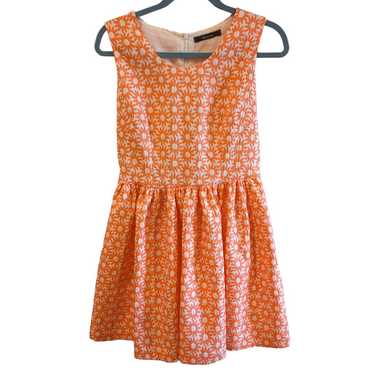 Yaly Couture Floral Orange Fit & Flare Mini Dress 