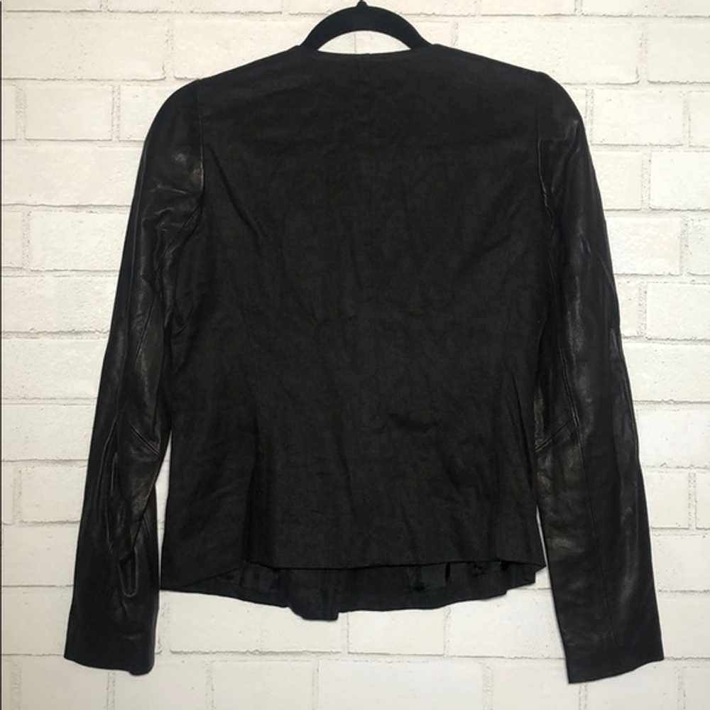 Vince Linen + Leather Sleeve Asymmetrical Jacket - image 6