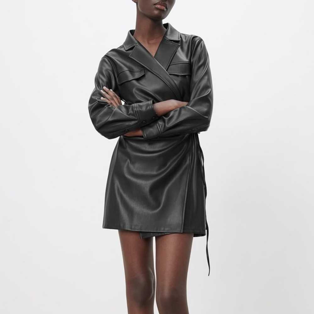 Zara Faux Leather Wrap Dress BNWT 2382/353 - image 2