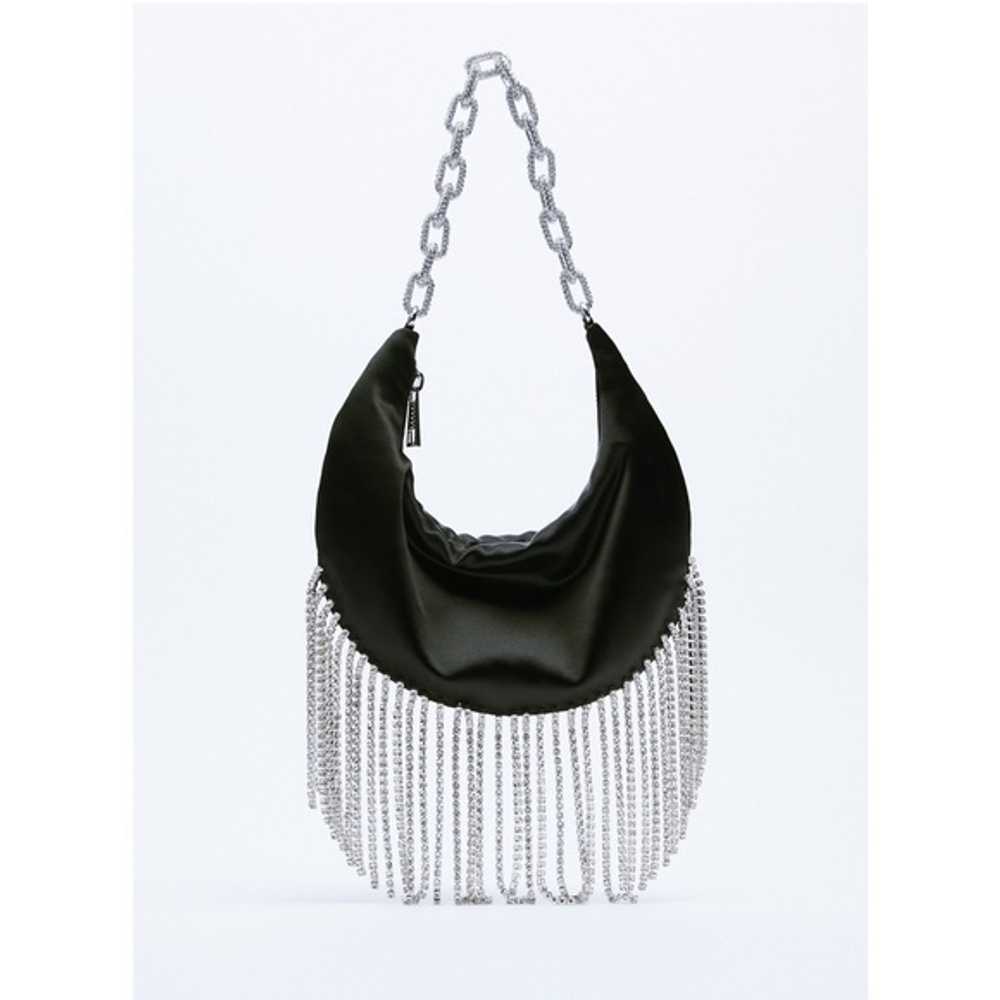 Zara Shiny Satin Rhinestone Shoulder Bag - image 2