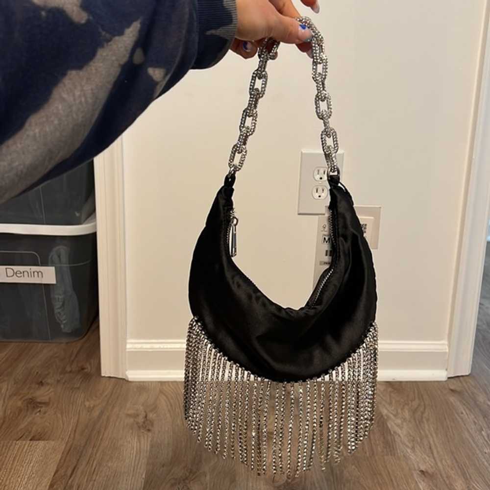 Zara Shiny Satin Rhinestone Shoulder Bag - image 6