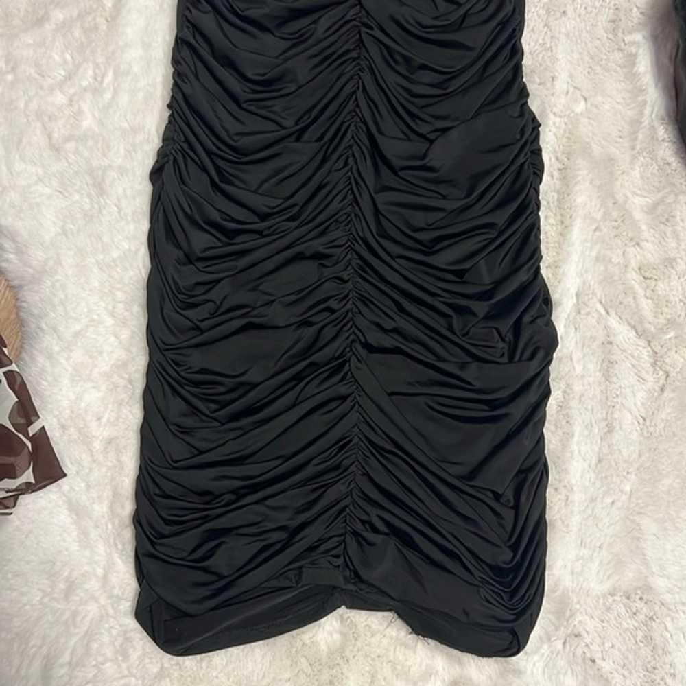 Vintage Marciano Strapless Black Ruched Body-con … - image 3