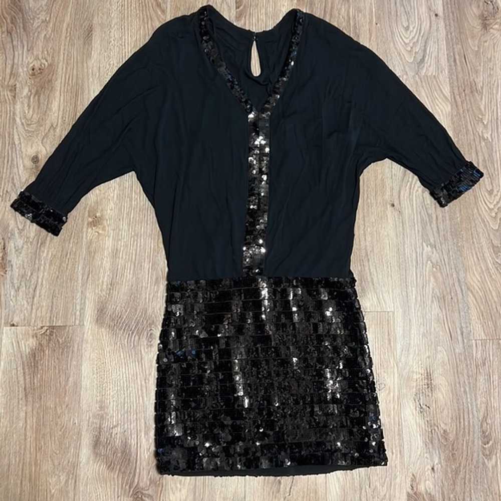 Marc Bouwer GlamIt! Black Sequin Embellished Blou… - image 1