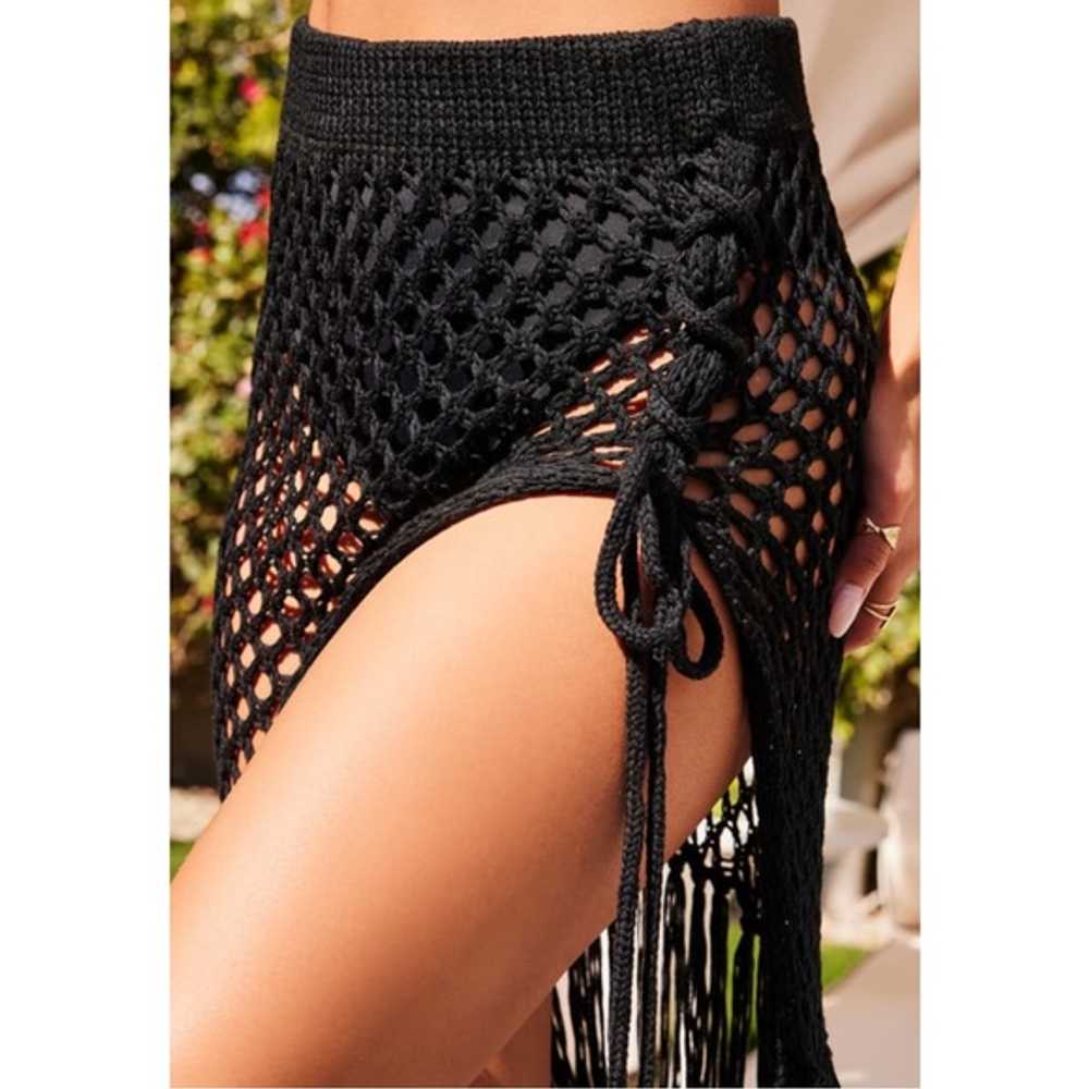 Lulu's - Lulus Back at the Beach Black Crochet Fr… - image 4