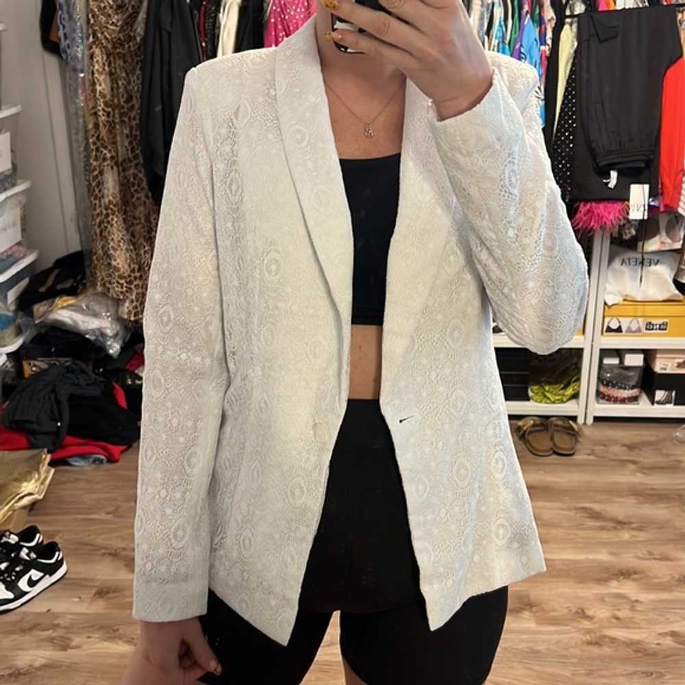 Guess White Lace Blazer - image 3